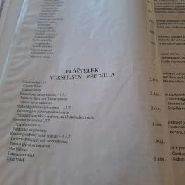 Csillag Étterem, Barcs - Étlap/itallap