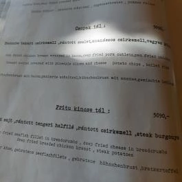 Csopak Vendéglő & Pizzéria, Ajka - Étlap/itallap