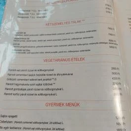 Csücsök Csárda Étterem és Pizzéria Békésszentandrás - Étlap/itallap