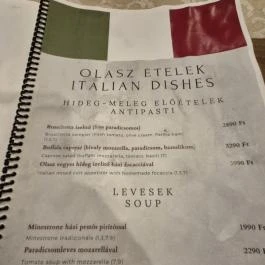 Cucina di Cristina, Budapest - Étlap/itallap