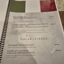 Cucina di Cristina, Budapest - Étlap/itallap