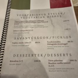 Cucina di Cristina, Budapest - Étlap/itallap