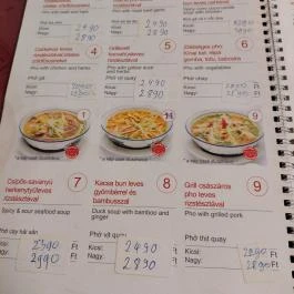 Taumi Pho Budapest - Étlap/itallap