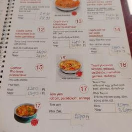 Taumi Pho Budapest - Étlap/itallap