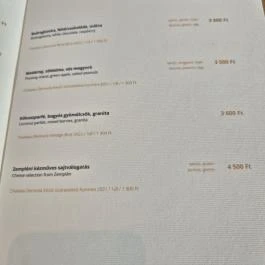 Dereszla Bisztró, Bodrogkeresztúr - Étlap/itallap