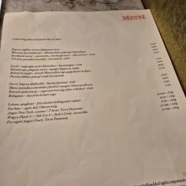 Déryné Bisztró Budapest - Étlap/itallap