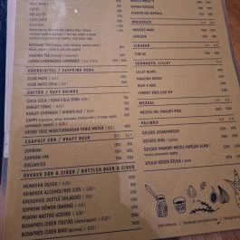 Dobrumba Budapest - Étlap/itallap