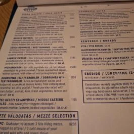 Dobrumba Budapest - Étlap/itallap