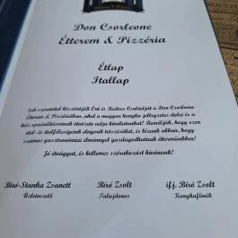 Don Csorleone Étterem & Pizzéria, Csór - Étlap/itallap