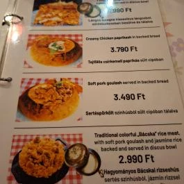 Drum Cafe Langosh & Gulash Bar Budapest - Étlap/itallap