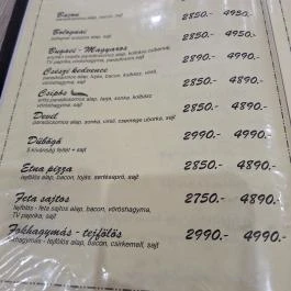 Dübögő Hotel és Étterem Békés - Étlap/itallap