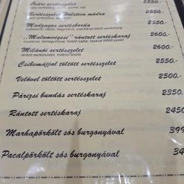 Dübögő Hotel és Étterem Békés - Étlap/itallap