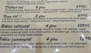 Dübögő Hotel és Étterem Békés - Étlap/itallap