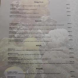 Dzsungel Kávézó & Étterem Budapest - Étlap/itallap