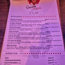 Erzsike Espresso & Lángos Budapest - Étlap/itallap