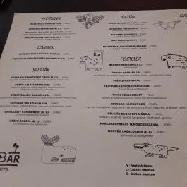 EscoBar - Etele Plaza Budapest - Étlap/itallap