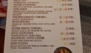 Fakanalas Fogadó Mátrakeresztes - Étlap/itallap