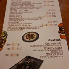 Fakanalas Fogadó Mátrakeresztes - Étlap/itallap