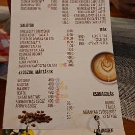 Fakanalas Fogadó Mátrakeresztes - Étlap/itallap