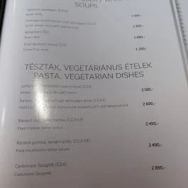 Egy Falat Vendéglő, Letkés - Étlap/itallap