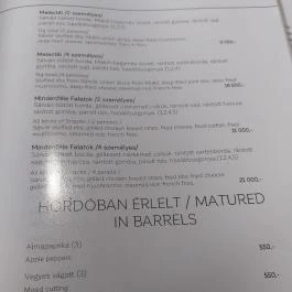 Egy Falat Vendéglő, Letkés - Étlap/itallap