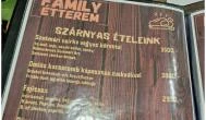 Family Étterem Dunapataj - Étlap/itallap