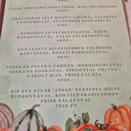  Fehér Akác Vendéglő Pér - Étlap/itallap