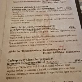 Ferdinánd Monarchia Cseh Sörház, Budapest - Étlap/itallap