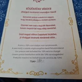 Fészek Csárda Páty - Étlap/itallap