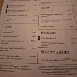 Fióka Budapest - Étlap/itallap