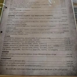 Für Elise Bisztró, Martonvásár - Étlap/itallap