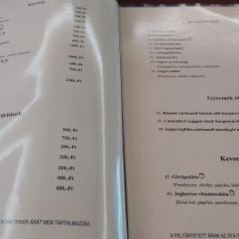 Fürtös Vendéglő , Kecel - Étlap/itallap
