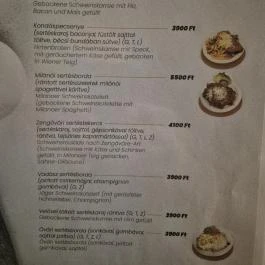 Garta Vendéglő Kapuvár - Étlap/itallap