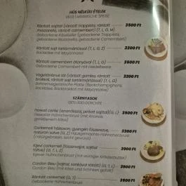 Garta Vendéglő Kapuvár - Étlap/itallap