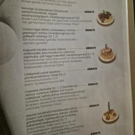 Garta Vendéglő Kapuvár - Étlap/itallap