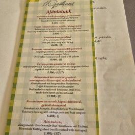 Gasthaus Étterem, Szilvásvárad - Étlap/itallap