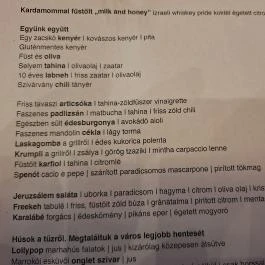 Goli, Budapest - Étlap/itallap