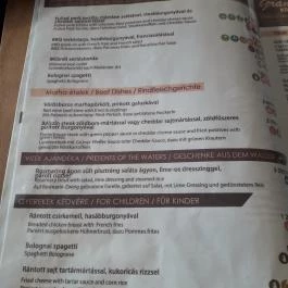 Granárium Étterem, Borozó Nagysáp - Étlap/itallap