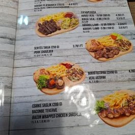 Grill Mánia Budapest - Étlap/itallap