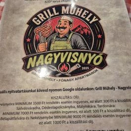 Grill Műhely - Fónagy Apartmanok Nagyvisnyó - Étlap/itallap