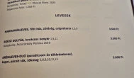 Gróf Degenfeld Kastélyszálló Étterem Tarcal - Étlap/itallap