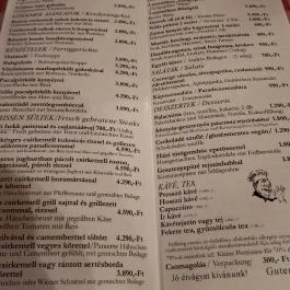 Gyógygödör Borozó Sopron - Étlap/itallap