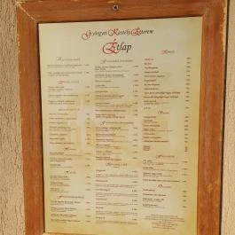 Györgyey Kastély Étterem & Panzió Tápiógyörgye - Étlap/itallap