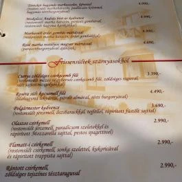 Györgyey Kastély Étterem & Panzió Tápiógyörgye - Étlap/itallap