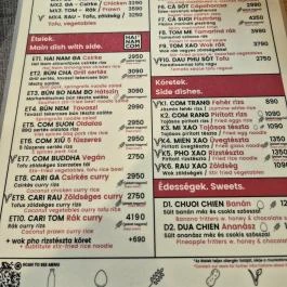 Hai Nam Pho Bistro, Budapest - Étlap/itallap