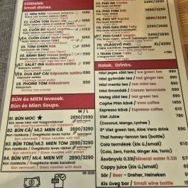 Hai Nam Pho Bistro, Budapest - Étlap/itallap