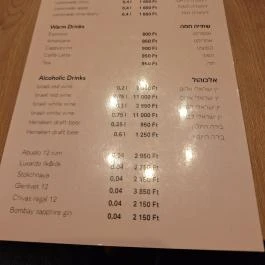 Hanna Kóser Étterem Budapest - Étlap/itallap