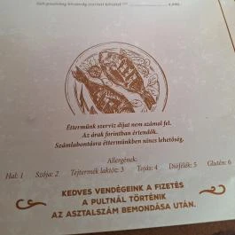 Harcsafészek falatozó, Harsány - Étlap/itallap