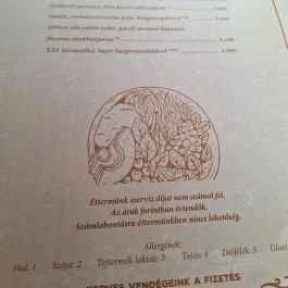 Harcsafészek falatozó, Harsány - Étlap/itallap