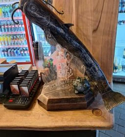 Harcsafészek falatozó